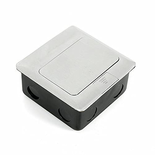 Einbausteckdose 2-fach Bodensteckdose Einbau Steckdose Versenkbar Aluminiumlegierung mit Kinderschutz für Boden Tisch Büro Arbeitsplatte Restaurant