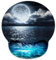 Tappetino per mouse Moon and Blue Ocean con supporto per il poggiapolsi e il poggiapolsi in gomma antiscivolo per videogiochi, tappetino ergonomico per mouse per computer portatile (oceano e luna)