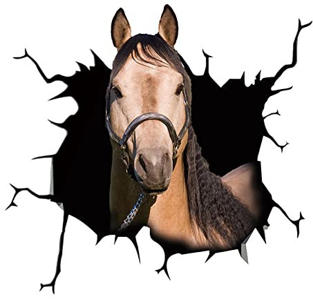Animal Wall Stickers,Horse Head Creative Stickers,Static Car Window Stickers,PVC Static Stickers,3D Car Window Stickers,Horse Crack Car Stickers,Car Sticker