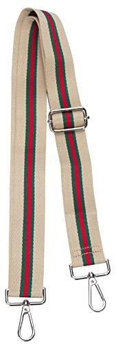 FLYAMAPIRIT Verstellbarer Schultergurt für Taschen, 3,8 cm breiter Taschengurt DIY Zubehör für Handtaschen, Tragetaschen und Umhängetaschen (Khaki Rot Grün)