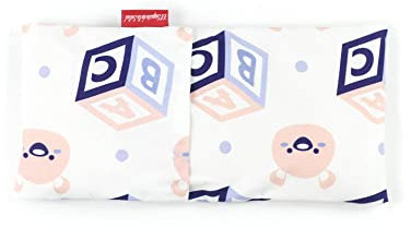 Saquito Térmico de Semillas para bebé, se calienta en el microondas y ayuda a aliviar el dolor del cólico del lactante en bebés con funda lavable (Ositos)