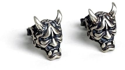 ZLING 925 Sterling Silber Gothic Schädel Prajna Ohrstecker Punk Einzigartige Teufel Ohrstecker 925 Silber Ohrschmuck