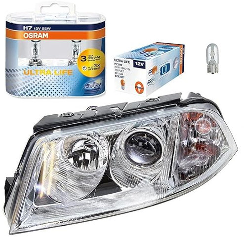 ATEC Germany 1x Hauptscheinwerfer vorne links H7 Frontscheinwerfer ohne Stellmotor, Kompatibel mit VW PASSAT B5.5 (3B3), PASSAT B5.5 Variant (3B6)