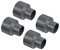 PATIKIL 3 Stück PVC Reduzierung Rohr Verschraubung 50x32mm Gerade Kupplung Adapter Stecker Grau