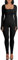 Puimentiua Damen Sport Jumpsuit Langarm Quadratischer|Yoga Jumpsuit Strampler Gerippt Gestrickt Sportanzug Eng Workout Einteiler Bodycon Slim Jogginganzug Club Outfit|S,01 Schwarz