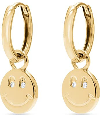 Guido Maria Kretschmer Damen-Creolen 925er Silber 4 Diamant One Size, Gold 32020395