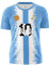 YuanDiann 2022 Coupe du Monde Football Argentine Remporte Commémoratifs T-Shirts 3 étoiles Drapeau Impression Manches Courtes Col Rond Maillot pour Homme et Femme 3# 6XL