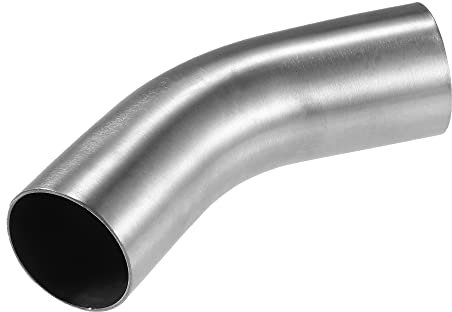 QUARKZMAN 1 pcs OD 2 pouce 45 Degree Echappement Coude Tuyau Inox Acier Argent