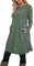 Aokosor Women's Christmas Jumper Tunic Dress with Pockets & Side Buttons - Long Sleeve Green Size 14-16