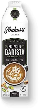 Elmhurst 1925 Pistachio Barista Edition – Bebida de pistacho vegana para creaciones de baristas – Cremosa, espumosa y versátil – 946 ml