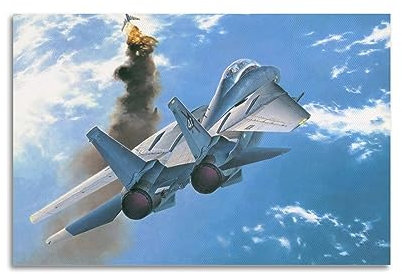 JONZA Poster F-14 Tomcat Kampfflugzeug, dekoratives Gemälde, Leinwand, Wand und Kunstbild, Familienschlafzimmer, 40 x 60 cm