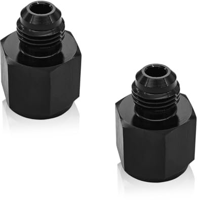 JNNJ 2 Pièces Adaptateur Réducteur De Raccord De Tuyau, Réducteur Femelle à Mâle, Adaptateur De Raccord Réducteur Femelle à Mâle évasé En Aluminium, Pour Carburant, Air, Gaz, Eau, Huile(AN8-AN6)