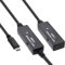 InLine USB 3.2 Gen.1 Active Extension, USB-C Male to USB-C Female, Reaper Cable with Signal Amplification, Long Distances, for Hard Drives, Printers, Webcams, Keyboards and More, 10m, 35655C
