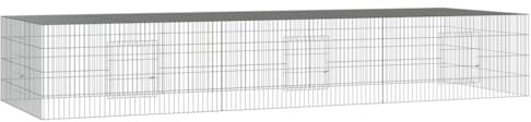 vidaXL Kaninchenkäfig 3 Paneele 325x109x54 cm Verzinktes Eisen Haustierkäfig