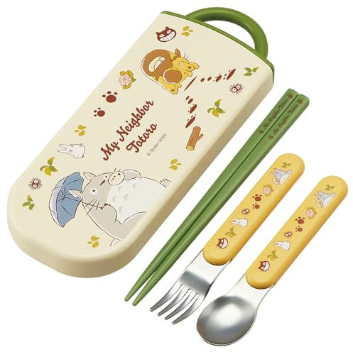 Skater TACC2AG - Juego de bento para niños, palillos, cucharas, tenedores, cubiertos antibacterianos, fáciles de abrir, deslizantes, japonés, Ghibli Totoro, para niños y niñas