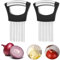 TRKETK 2 Piece Onion Holder Slicer, Stainless Steel Onion Holder All-in-One Onion Holder Onion Cutter Slicer Food Slice Assistant Kitchen Gadget for Potato Carrot Onions Tomatoes Vegetable Meat