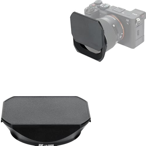 JJC Metall Sonnenblende mit Schutzkappe für Sigma 56mm F1.4 DC DN Objektiv | Lens Hood mit verschiebbarem Objektivdeckel, Für 55mm Filter, Alternative zum Kunststoff-Blendschutz Sigma LH-582-01