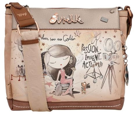 Anekke - Mittelgroße Umhängetasche für Damen - Umhängetasche aus Kunstleder für Damen mit verstellbarem Riemen und Reißverschlüssen - Zubehör und Accessoires für Damen - Maße 26 x 19 x 7 cm, bunt,