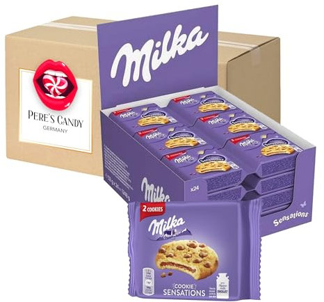 Pere's Candy Bundle für MILKA COOKIES SENSATIONS 24 x 52 g Mini Küchlein – Einzeln verpackt + Pere's Candy Notepad DIN A7-25 Blatt