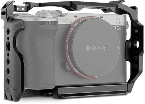 LEFTFOTO Armazón de cámara para Sony A7C II / A7CR, marco de protección de cámara con base Arca, compatibilidad con estabilizador DJI RS, para grabación de video Vlog
