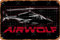 WKHGUBHXIO Metall-Blechschild mit Airwolf-Motiv, 20,3 x 30,5 cm, Vintage-Retro-Mannerhöhle, Wanddekoration