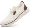 CAIQDM Bequeme nackte Slip-On-Loafer für Herren hautfreundliche rutschfeste Innensohlen Walking-Freizeitschuhe Retro-Mode leichte und atmungsaktive Outdoor-Fitness-Joggingschuhe Weiß EU 41