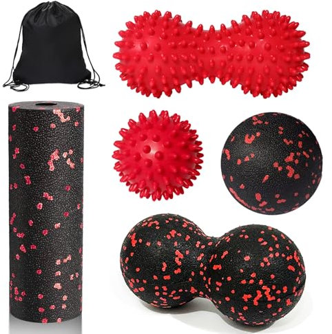 Lymshine Faszienball für Füße Klein, Faszienrolle 5er Set, Igelball Fußmassage Hart, Massage ball, Triggerpunkt Gymnastikball für Wirbelsäule Nacken Rücken Beine und Hände