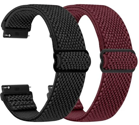 TumCez Regolabile Elastico Sgancio Rapido Cinturino Orologio in Nylon,18mm 19mm 20mm 22mm 24mm Cinturino per Samsung/Garmin/Fossil/Amazfit/Huawei/Xiaomi/Suunto Orologio per Uomo Donna