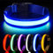 HEELE Hundehalsband Leuchtend, Leuchtend Halsband, Leuchthalsband Type-C Wiederaufladbar, Leuchthalsband Hund Wasserdicht, LED Halsband für Hunde, Hundehalsband mit 3 Beleuchtungsmodi, Blau, S
