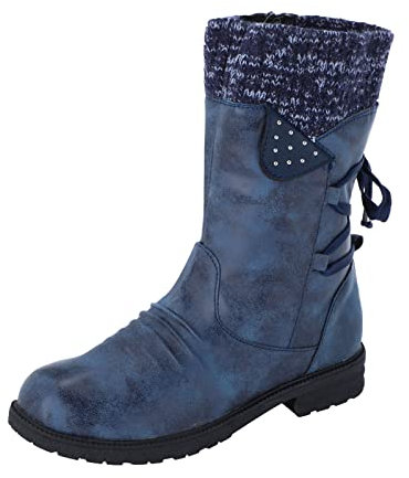 Generico Stivali Texani Donna con Tacco Bassi Invernali Texani Stivaletto a Punta Stivali Donna Alti con Tacco Tronchetti Cerniera Stivaletti Donna Boots a Metà Polpaccio Equitazione Scarponcini