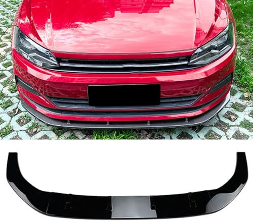 WHLYQF Frontspoiler für Vw Polo MK6 2018+, Frontspoiler Lippe Spoiler,Black