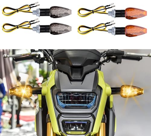 VBGURR 4 Stück 12V Wasserdicht LED Motorrad Blinker, Universal für Auto, Motorrad, Scooter, Quad, Off Road