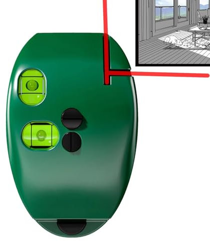 Escala láser electrónica de 90 grados | Nivel láser autonivelante verde con líneas cruzadas horizontales y verticales | MiNni nivel infrarrojo portátil para marco de fotos, puerta, pared, suelo
