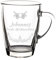 LUXENTU Glasbecher mit personalisierter Gravur, Kaffeebecher 300 ml, Klassischer Becher für Kaffee Tee und Glühwein, Individuelle Lasergravur, Wichtelgeschenk-Idee, Motiv: Glockenkranz, 1 Stück