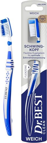 Dr.BEST Schwingkopf Zahnbürste, Weich (1 Stück), für die Reinigung schwer erreichbarer Stellen (Packung mit 5)