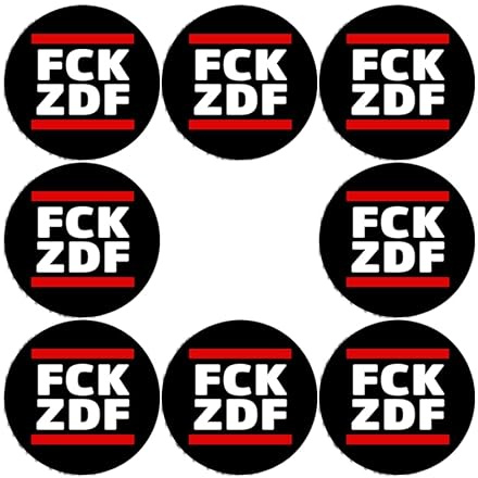 Sammys Shirt Store 8 Stück Einkaufswagen Aufkleber 3cm Durchmesser - FCK ZDF Lügenpresse Staatsfunk