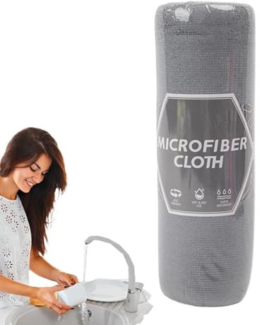 Rouleau de tissu de nettoyage en microfibre, rouleau de serviette en microfibre pour cuisine,Cuisine de nettoyage de salle de bain tissu en microfibre réutilisable | Appareils ménagers pour la maison