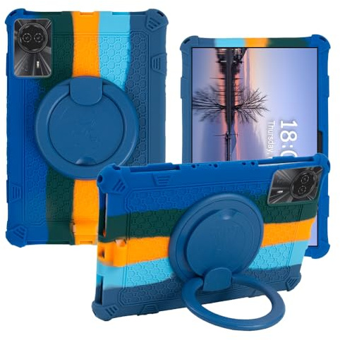 YKWXSC Coque pour DOOGEE U11/U11 Pro Tablet 11 Pouce, Robuste avec Support Rotatif et Bandoulière Étui de Protection pour DOOGEE U11/U11 Pro Tablet 11 Pouce, Bleu foncé