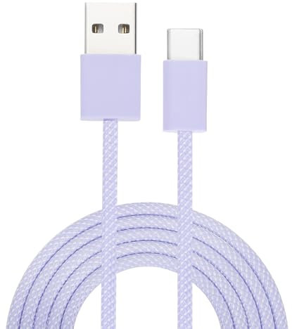 sourcing map 3.28ft USB Type C Charger Cable, 2A Type-C to USB A Braided Charging Cord Data Transfer Cable for Tablet Phone LED Desk Lamp Drone, Purple