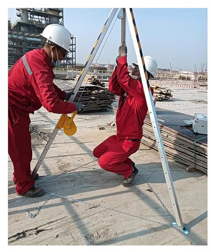 Dreibein-Set Professional Stativ-Kit für beengte Räume, Feuerwehr-/Notrettungsstativ mit Hebewinde, traditionelles Hebewerkzeug für beengte Räume/Schächte/Brunnen/Kanalisation, Sicherheitsüb