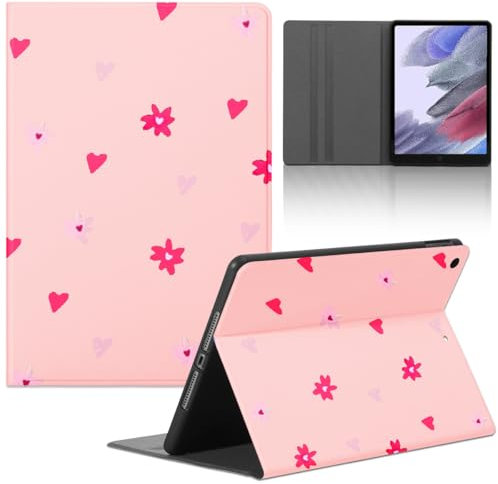 Tablet Cover per Apple iPad Pro (2021/2020/2018) 12.9‘’, Amore Fiori Rosa Custodia con Funzione Pelle PU Holder Flip con Ultra Sottile Antiurto Protezione Case