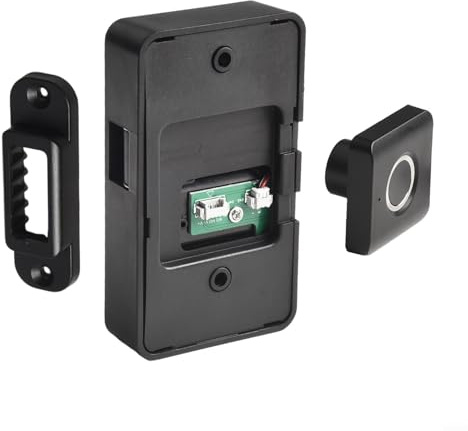 Serratura biometrica con impronta digitale per cassetti, serratura elettronica senza chiave con sblocco password, materiale ABS nero (10 impronte digitali)