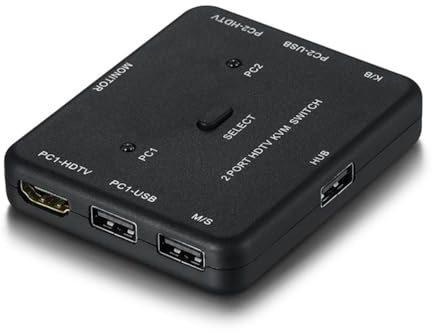 NONDK Conmutador KVM 4K Compatible con, Divisor, Concentrador USB, Adaptador de Transferencia, Cargador de Teléfono, Base de Expansión Múltiple para PC.