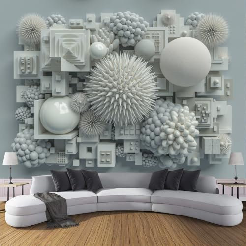 LODMLOER Papier Peint Panoramique Géométrie Abstraite Graphiques Spatiaux 300x210cm Papier Peint Intissé Fresque Murale pour Salon Chambre Restaurant Décoration Murale