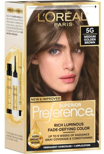 L'Oréal Paris Superior Preference Permanent Hair Color, Medium Golden Brown 5G