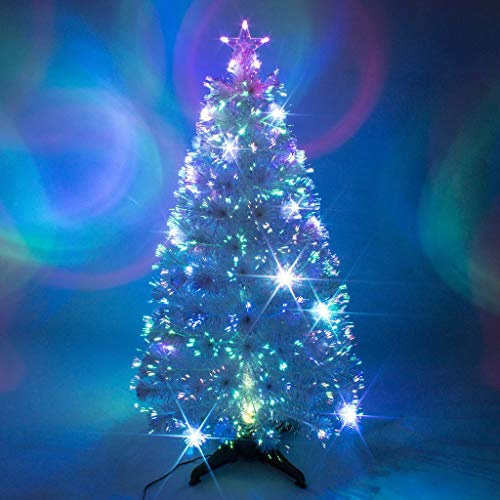 2ft White Artificial Fibre Optic Christmas Xmas Tree with Multi LED 60cm
