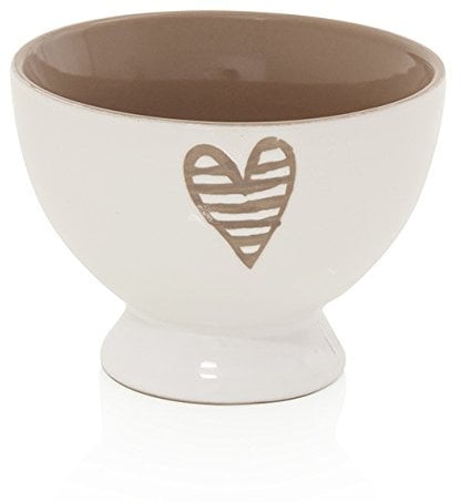 Brandani 55673, ciotola cereali Batticuore colore tortora in stoneware
