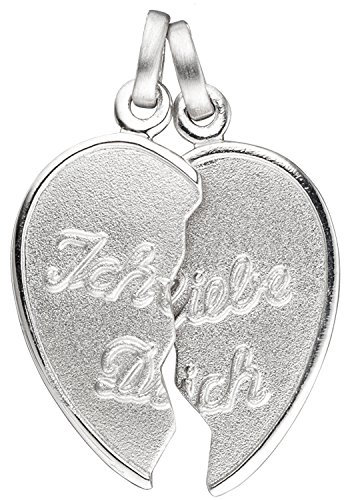 Jobo Damen Anhänger Ich Liebe Dich/geteiltes Herz 925 Sterling Silber Partneranhänger