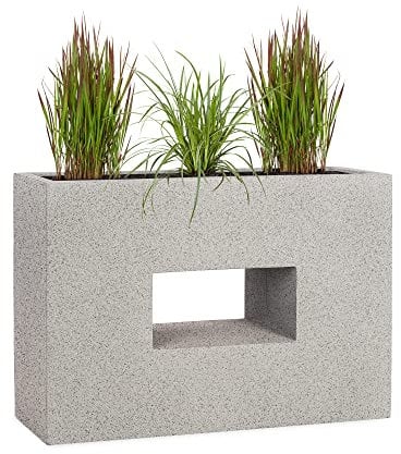 Pflanzwerk® Pflanzkübel Vista Granit Grau 52x75x27cm *Frostbeständiger Blumenkübel* *UV-Schutz* *Qualitätsware*