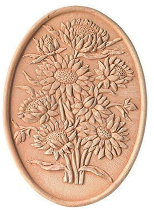 GIRASOLI PANNELLO DA PARETE IN TERRACOTTA FATTO A MANO; ALTEZZA CM. 20, LARGHEZZA CM. 14. MATTONELLA PIASTRELLA MADE IN ITALY